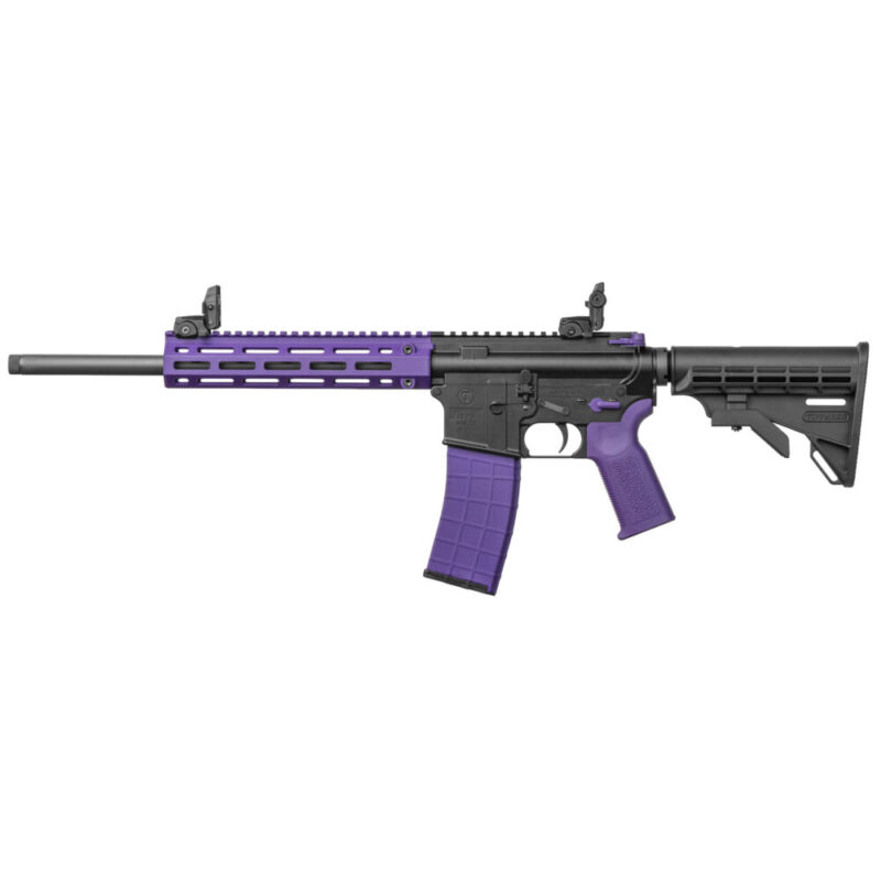 Tippmann Arms Company M4-22 LTE Accent Semi-automatic Rifle 22 LR 16″ Threaded Barrel Threaded 1/2X28 Black with Purple Accents
