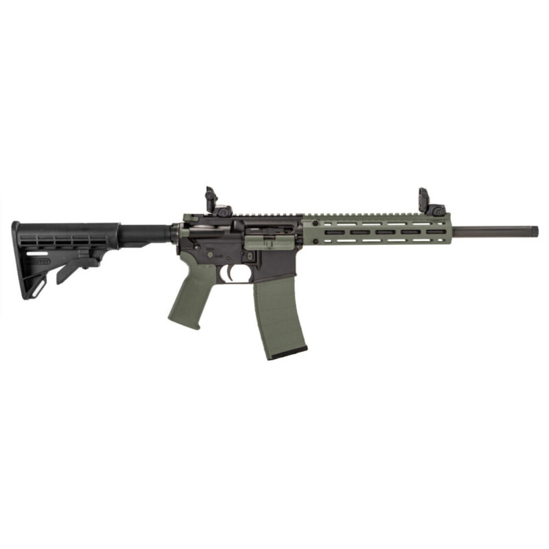 Tippmann Arms Company M4-22 LTE Accent Semi-automatic Rifle 22 LR 16″ Threaded Barrel Threaded 1/2X28 Black with Olive Drab Green Accents