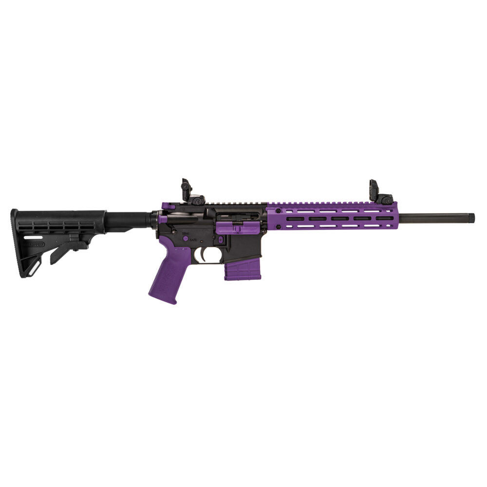 Tippmann Arms Company M4-22 LTE Accent Semi-automatic Rifle 22 LR 1/2X28 Thread Pitch M4 Collapsible Stock Black with Purple Accents