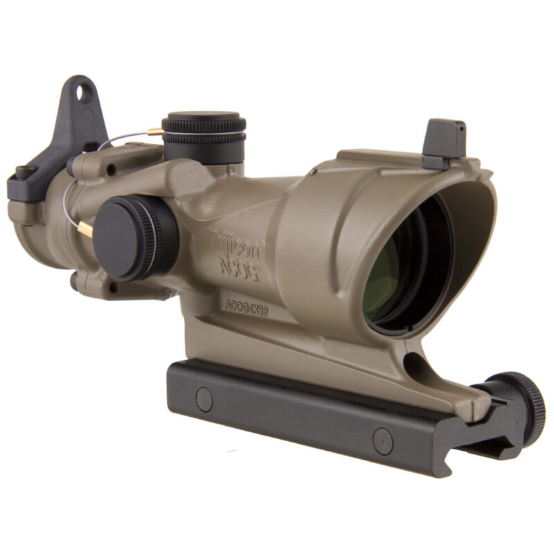 Trijicon ACOG Rifle Scope 4X 32 Amber Crosshair .223 Reticle w/BUIS & TA51 Mount-CK-FDE