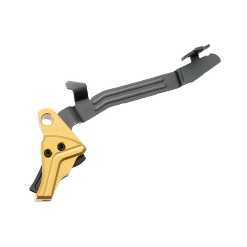 Tyrant CNC Improved Tyrant Trigger System Fits Glock 43X Gold Body with Black Safety Blade