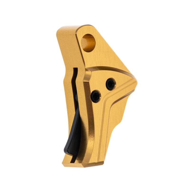 Tyrant CNC Improved Tyrant Trigger System Trigger Shoe Fits Glock Gen 3-4 Gold Body with Black Safety Blade