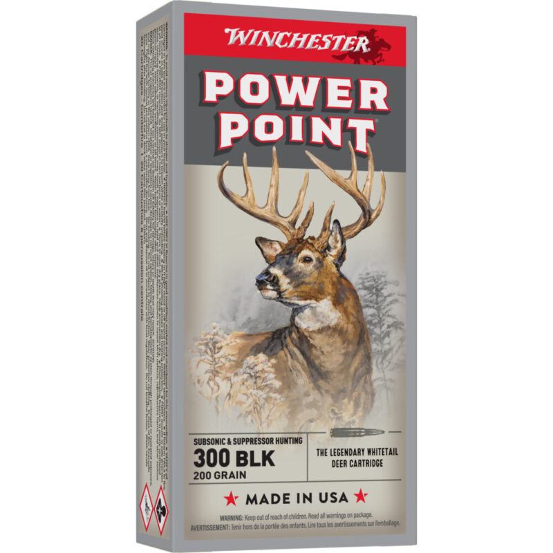 Winchester Ammunition POWER-POINT SUBSONIC 300 Blackout 200 Grain 20 Round Box