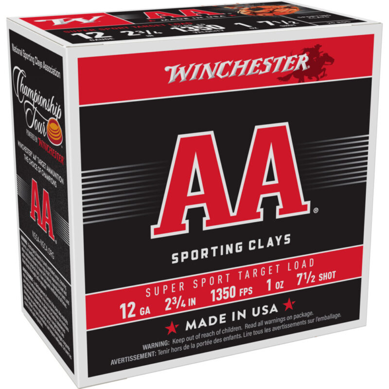 Winchester Ammunition AA Supersport Sporting Clay 12 Gauge 2.75″ #7.5 3 1/2 Dram