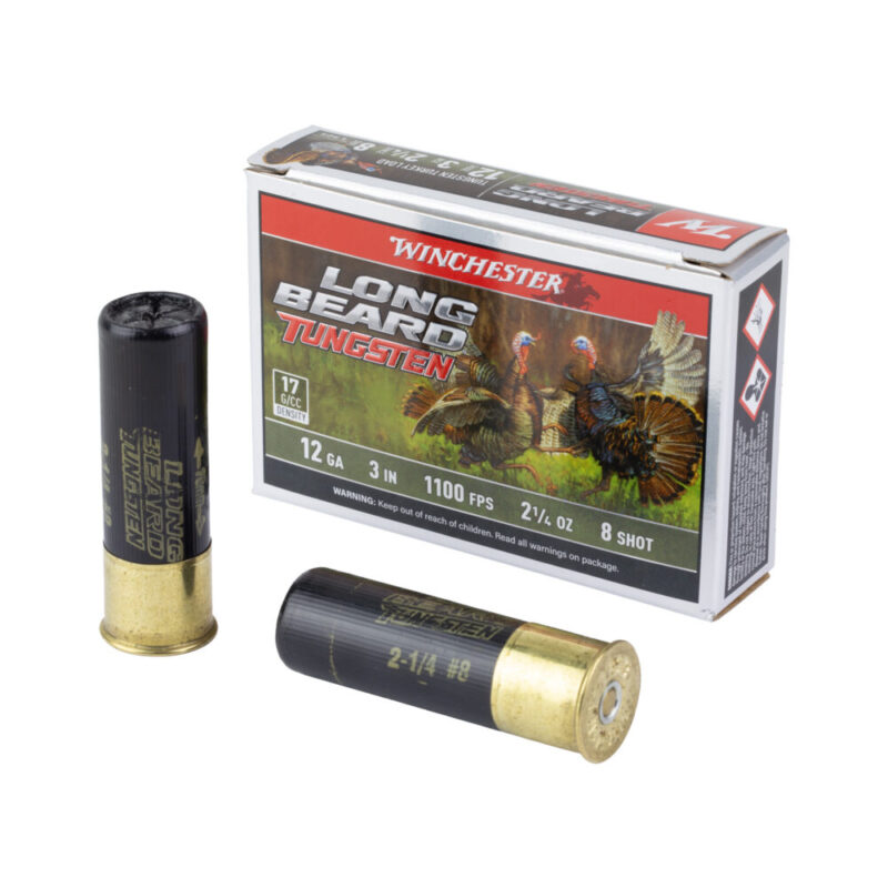 Winchester Ammunition Long Beard Tungsten 12 Gauge 3″ #8 5 Round Box Tungsten Shot Shell