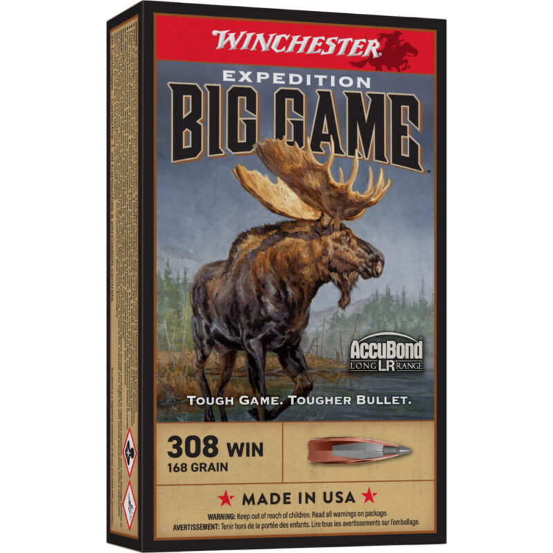Winchester Ammunition Big Game Long Range 308 Winchester 168 Grain 20 Round Box