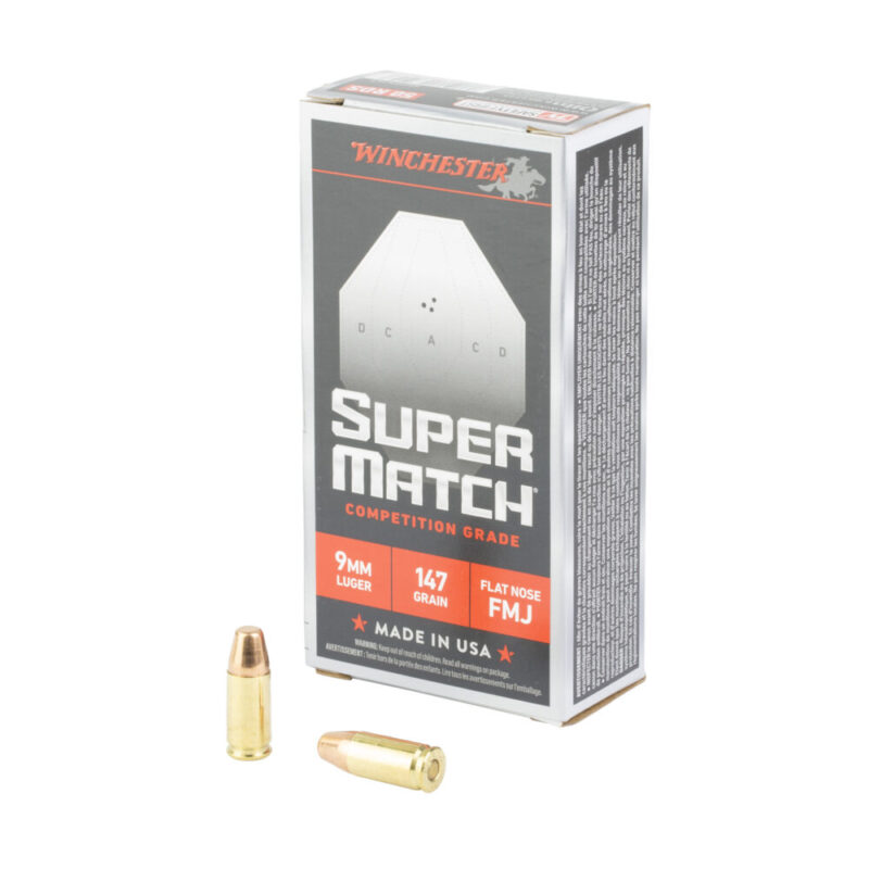 Winchester Ammunition Super Match 9MM 147 Grain 50 Round Box