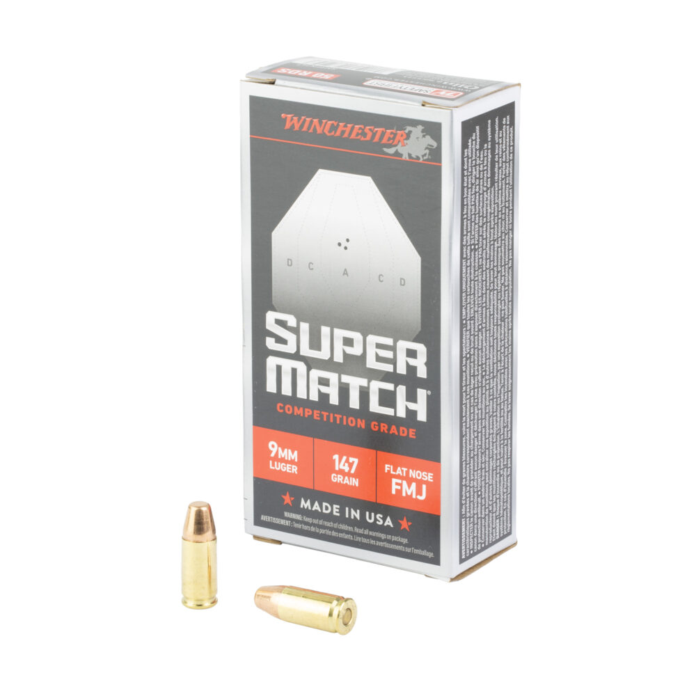 Winchester Ammunition Super Match 9MM 147 Grain 50 Round Box