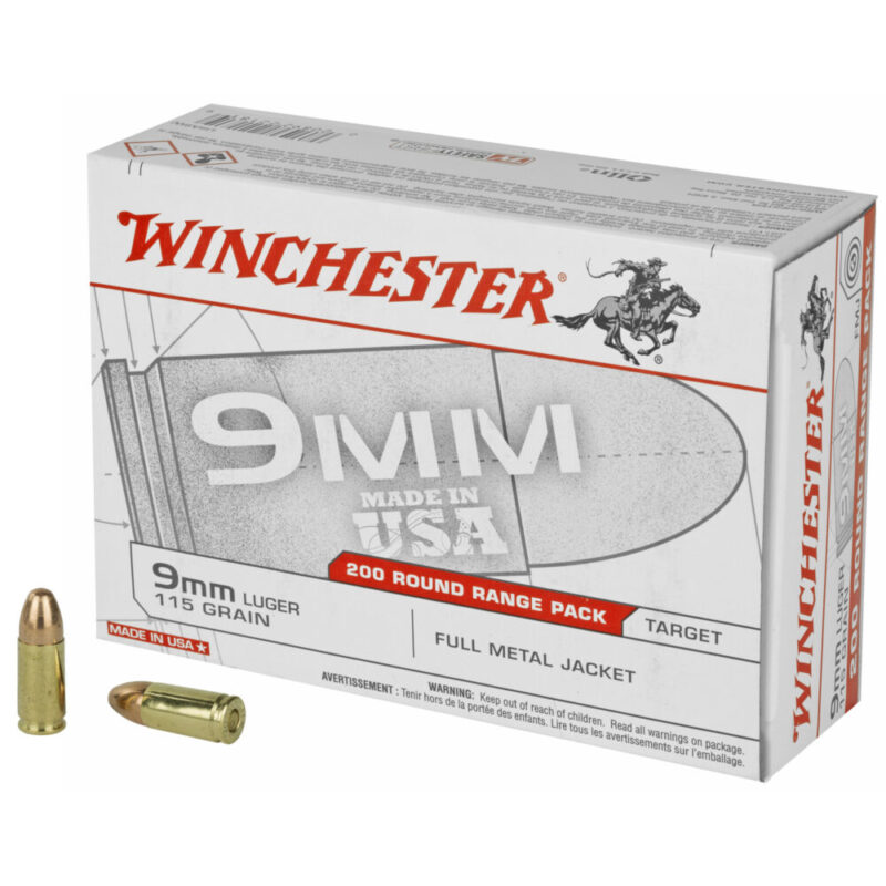 Winchester Ammunition USA 9MM 115 Grain 200 Round Box