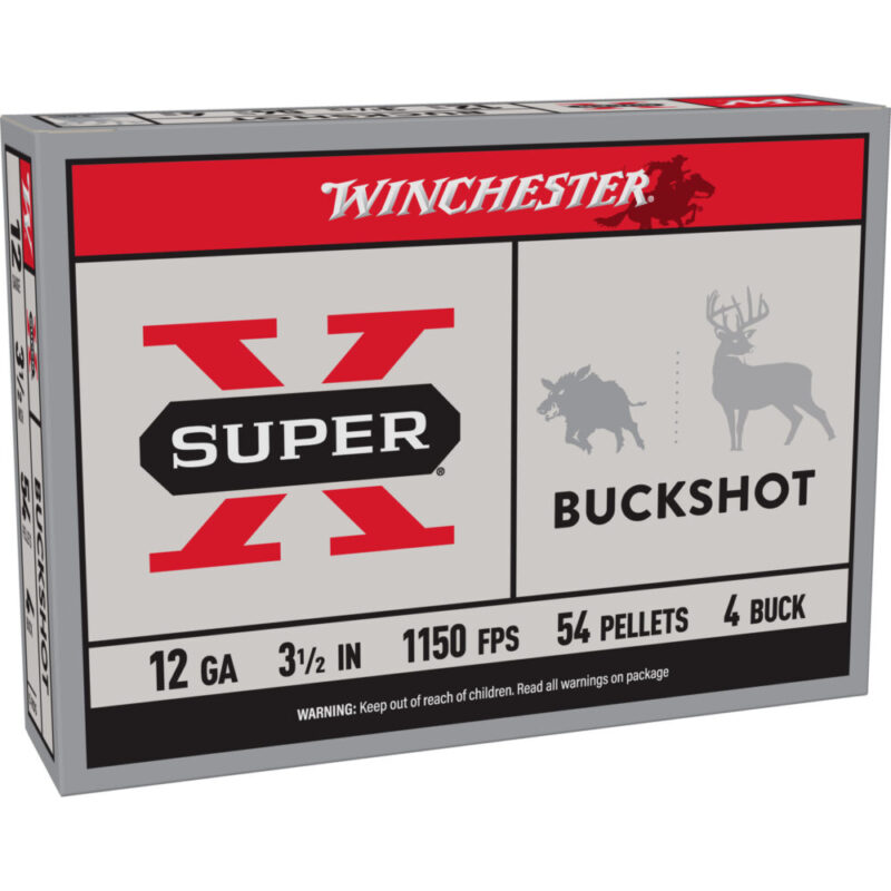 Winchester Ammunition SUPER X 12 Gauge 3.5″ 4 Buck 5 Round Box